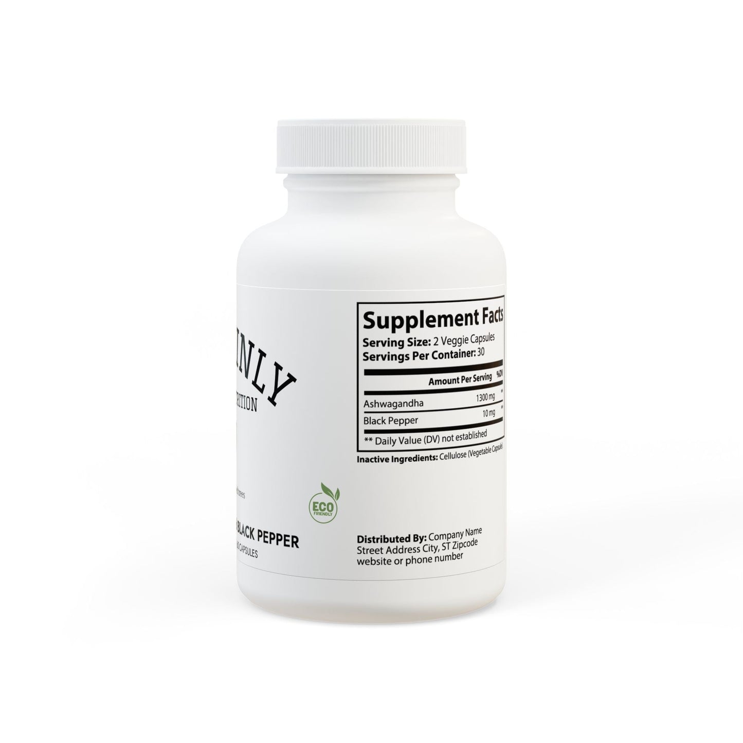 Ashwagandha and Black Pepper Supplement (60 capsules) - Sustainly Shop