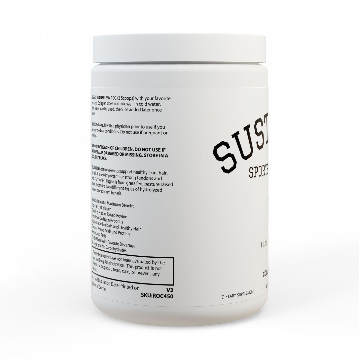 Collagen Peptides Type I & III Supplement (350g, 12.3oz) - Sustainly Shop