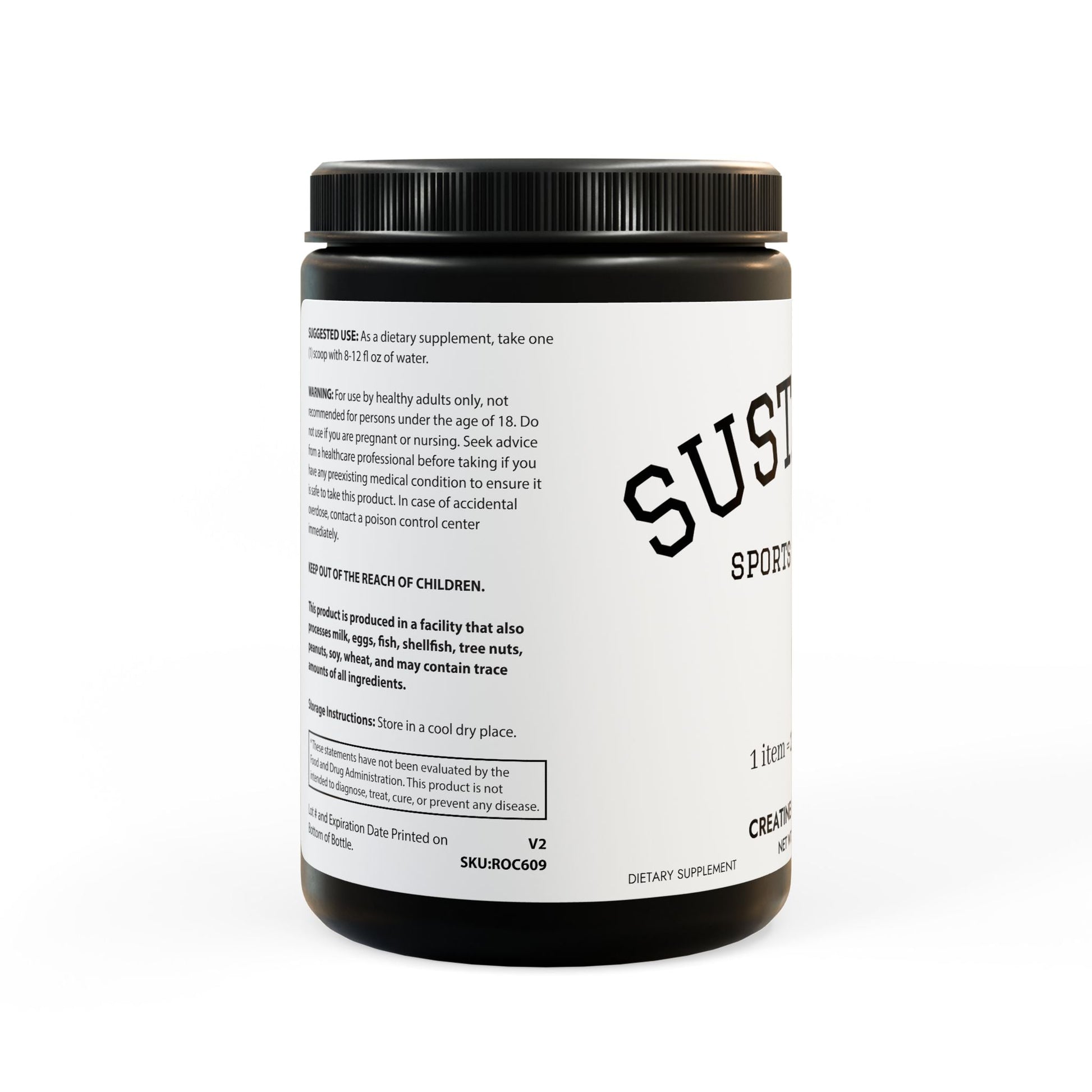 Creatine Monohydrate Supplement (300g, 10.58oz) - Sustainly Shop