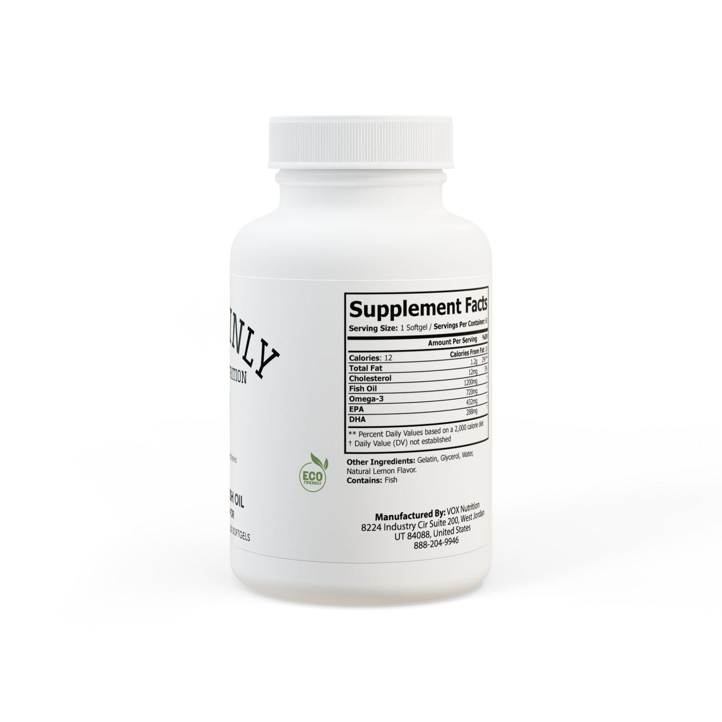 Omega 3 Fish Oil Supplement (60 Softgels) - Sustainly Shop