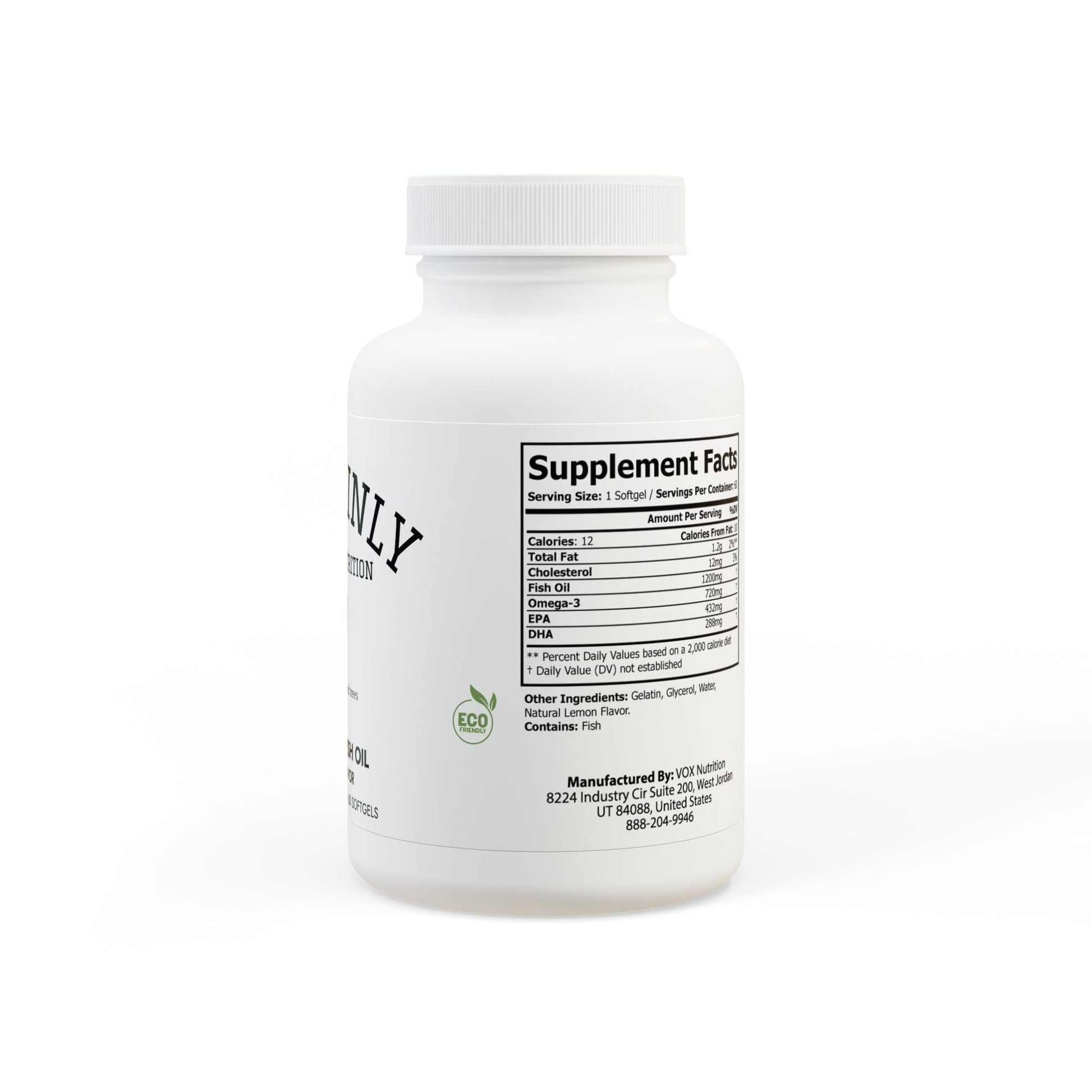 Omega 3 Fish Oil Supplement (60 Softgels) - Sustainly Shop